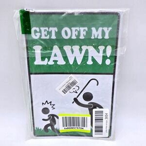 Drardi Get Off My Lawn Metal Sign 8x12 Inch Funny Outdoor Garden Yard Decor